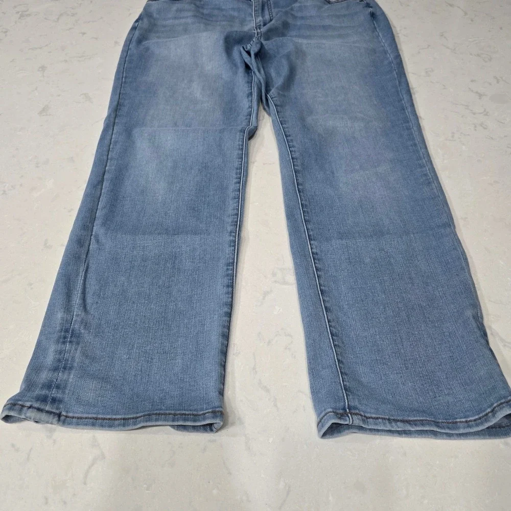 Matilda Jane Boho Floral Trim Straight Leg Jeans Light Wash Blue Girls Sz 12